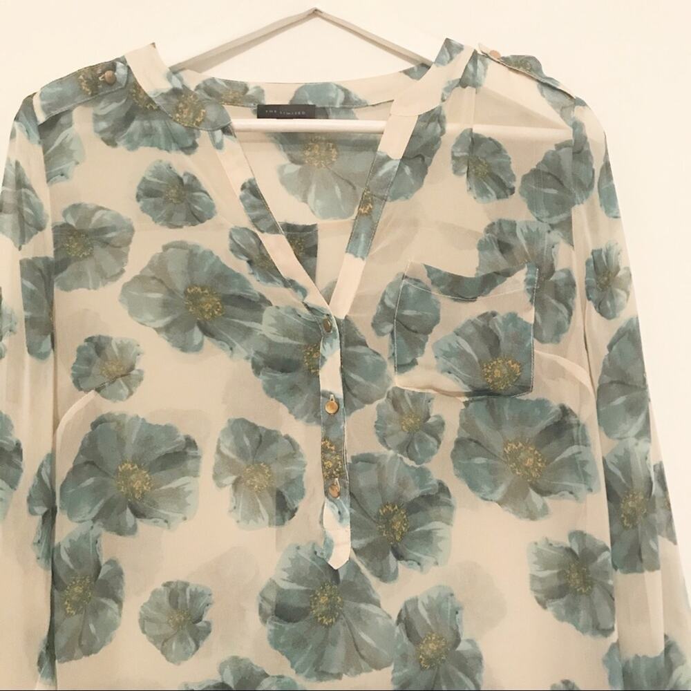 The Limited long sleeve floral blouse SZ S - Picture 3 of 6